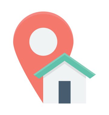 Evin konumu vektör simgesi 