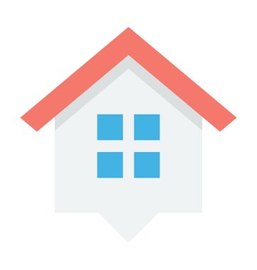 ev düz vektör simgesi 