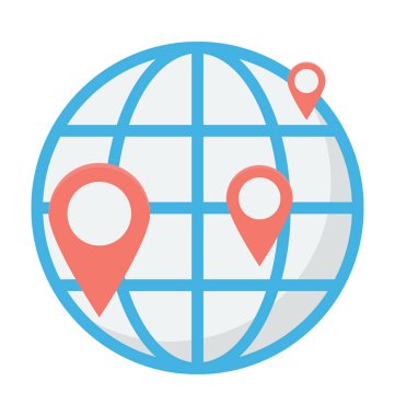 gps düz vektör simgesi