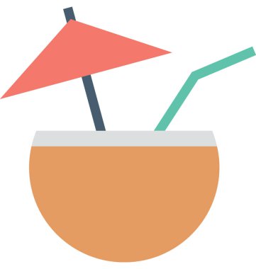 Hindistan cevizi içki vektör simgesi