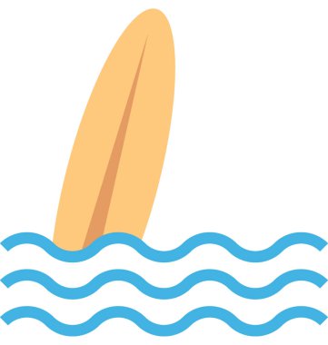 Sörf düz vektör simgesi