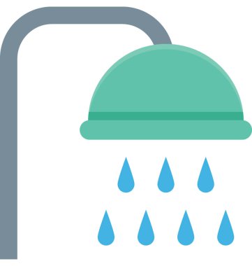 Duş düz vektör simgesi