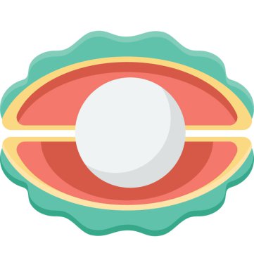 İnci düz vektör simgesi