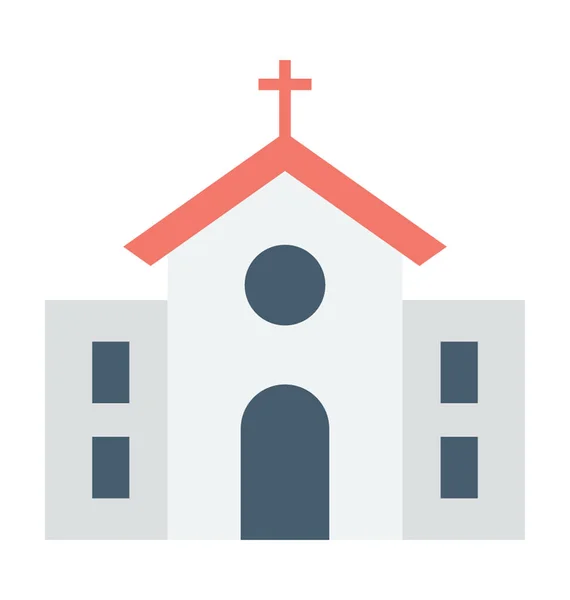 Ícone Vetor Plana Igreja —  Vetores de Stock