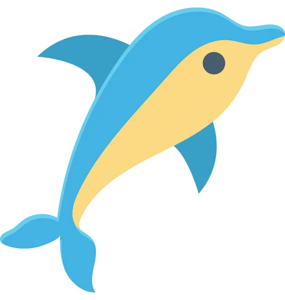 Delphin Flachvektorsymbol — Stockvektor