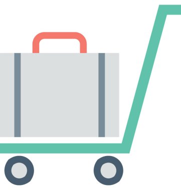 Bagaj arabası vektör simgesi 