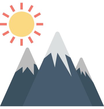 Dağlar düz vektör simgesi