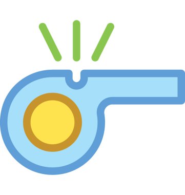 Düdük düz vektör simgesi