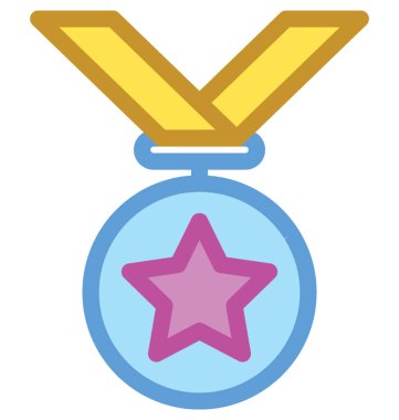 Madalya düz vektör simgesi