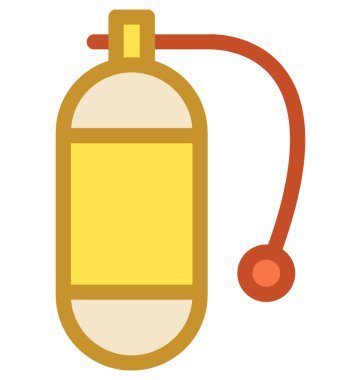 Oksijen silindir vektör simgesi