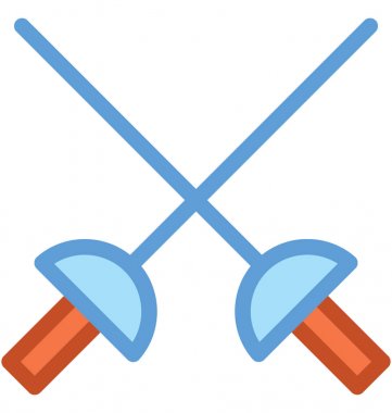 kılıçlar düz vektör simgesi