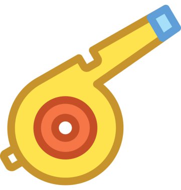 Düdük düz vektör simgesi