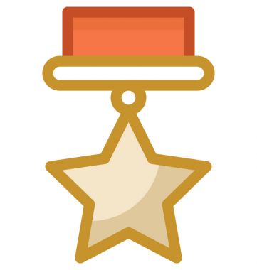 Yıldız madalya vektör simgesi