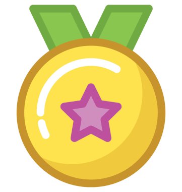 Madalya düz vektör simgesi