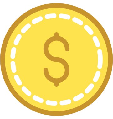 Dolar düz vektör simgesi