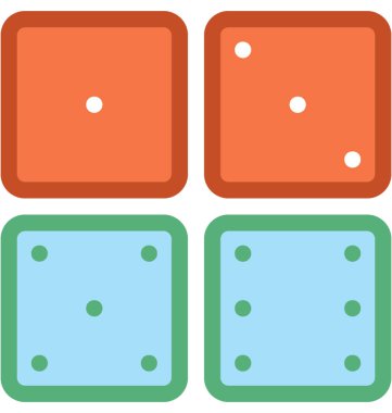 Zar düz vektör simgesi