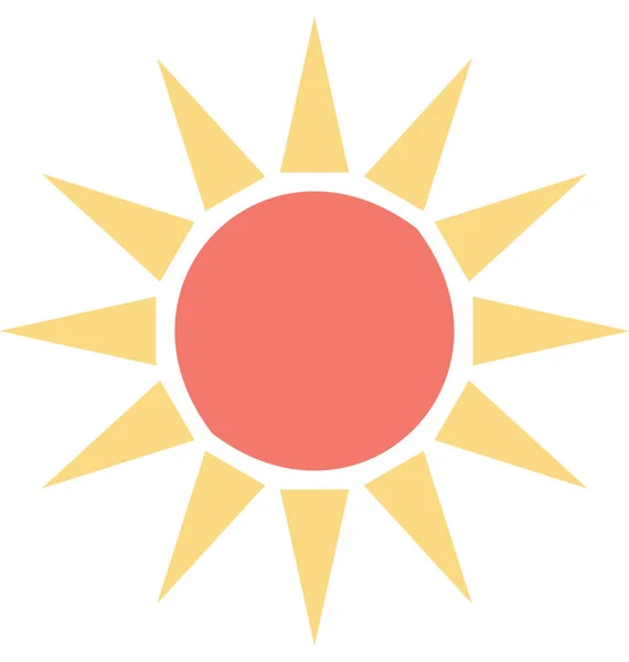 Sol Icono Vector Plano — Vector de stock