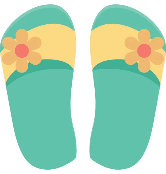 Slippers Flat Vector Icon — Stock Vector