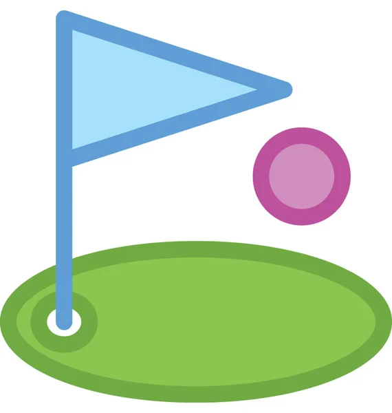 Campo Golf Vector Icono — Vector de stock