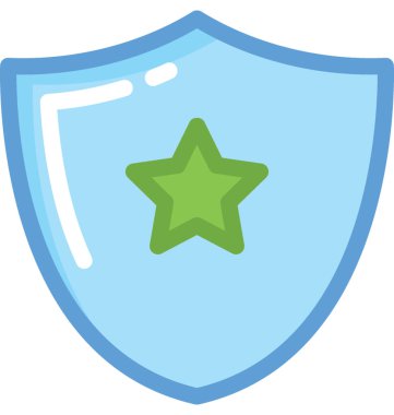 Yıldız kalkan vektör simgesi 