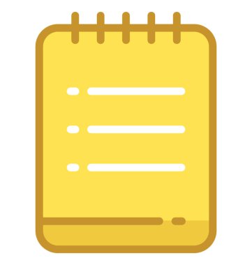 Not defteri vektör simgesi 