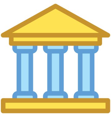 bank düz vektör simgesi