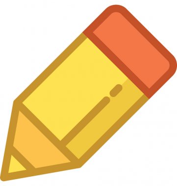 kalem düz vektör simgesi