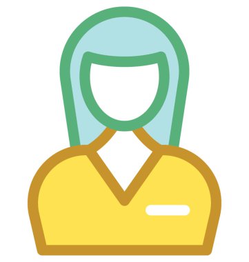 Kadın düz vektör simgesi