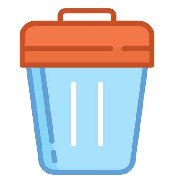 Dustbin Flat Vector Icon — Stock Vector