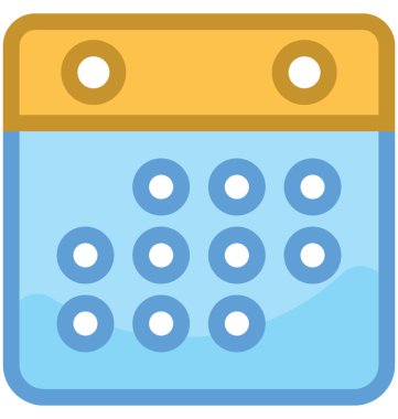 Takvim Düz Vektör Simgesi 