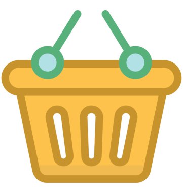 Sepet düz vektör simgesi