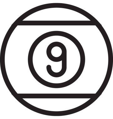 Bilardo topu vektör simgesi