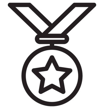 Madalya düz vektör simgesi