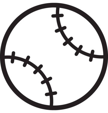 Beyzbol düz vektör simgesi