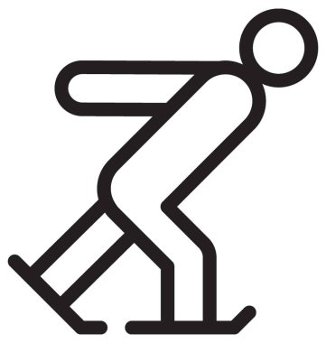 Kayakçı satırı vektör simgesi