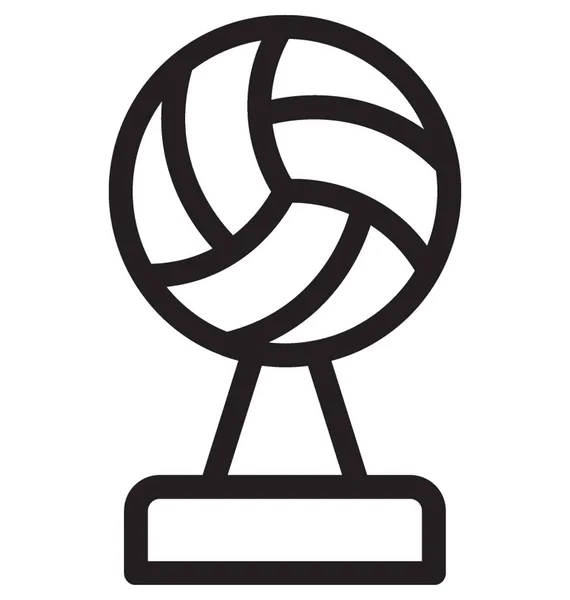 Trofeo Voleibol Vector Icono — Vector de stock