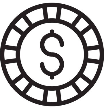 Casino çip vektör simgesi