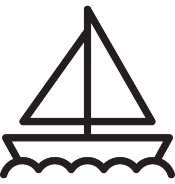 yelkenli çizgisi vektör simgesi