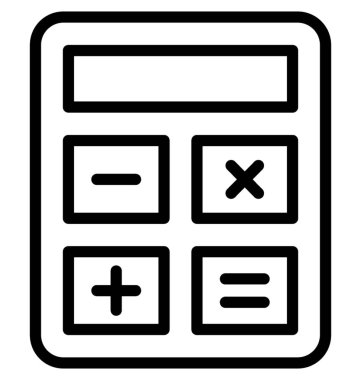 hesap makinesi çizgi vektör simgesi 