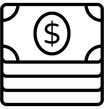 Banka notları vektör simgesi 