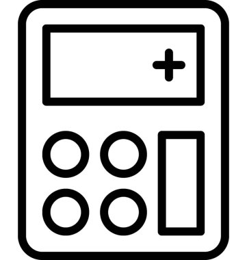 hesap makinesi çizgi vektör simgesi 