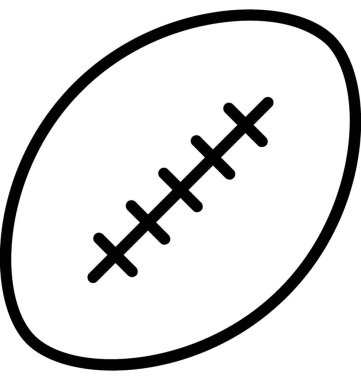Rugby çizgi vektör simgesi