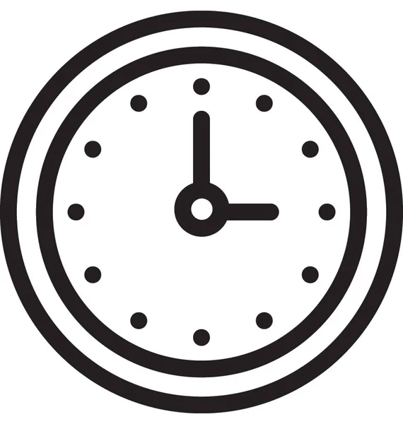 Reloj Línea Vector Icono — Archivo Imágenes Vectoriales