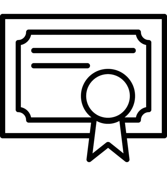 Certificado Line Vector Icon — Vetor de Stock