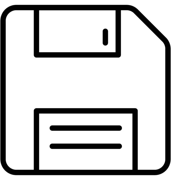 Ikon Vektor Garis Floppy - Stok Vektor