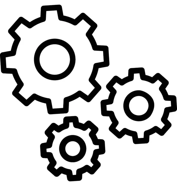 Cogs Line Vector Icon — Stock Vector