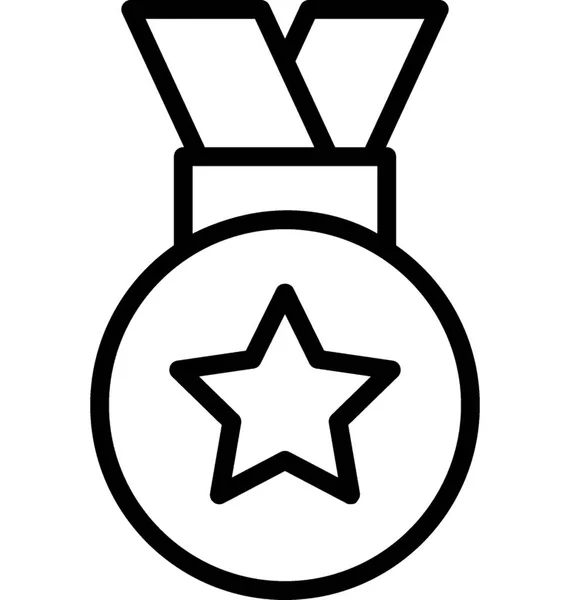 Ícone Vetor Linha Medalha —  Vetores de Stock