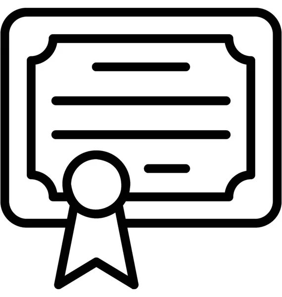 Certificaat Lijn Vector Icon — Stockvector