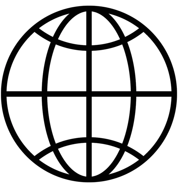 Globe Line Icône Vectorielle — Image vectorielle