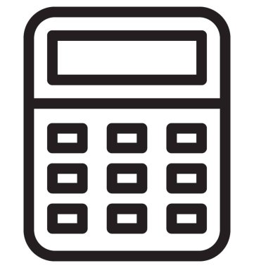 hesap makinesi çizgi vektör simgesi